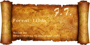 Forrai Tilda névjegykártya